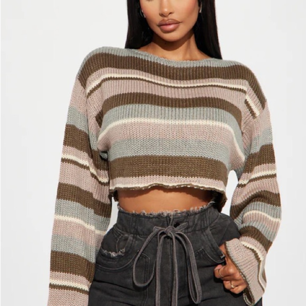 Striped Cropped Sweater